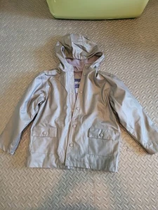 Basic Editions Youth 8 Rain Jacket, Button Closer, Hood, Gray Color - Picture 1 of 4