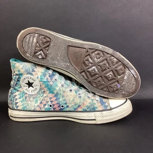 Converse CTAS High -Women's Sz 10 -Geometric Triangles Blue/Pink - 563816F - Picture 1 of 9