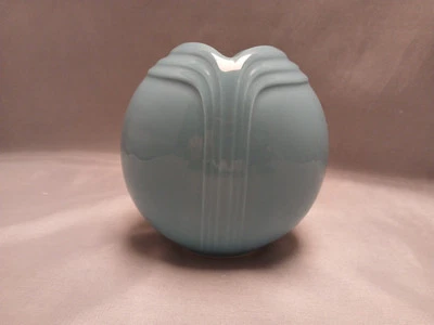 Jarrón vintage de cerámica Art Deco azul aguamarina de 5" Foto 1 de 4