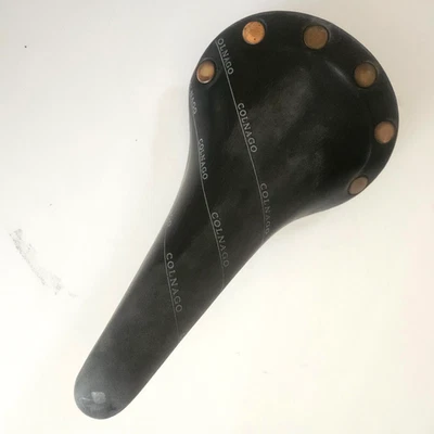 Vintage  Selle San Marco Girardi Regal Leather Saddle, Colnago Logos, VGC - Image 1 of 4