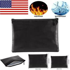2000℉ Fire Proof money Bag Fireproof Document Pouch Waterproof Safe Cash US - Picture 1 of 9