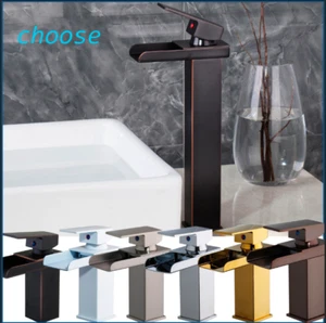 Bathroom Waterfall Basin Sink Faucets Gold/Chrome/black Mixer Taps Single Handle - Picture 1 of 75