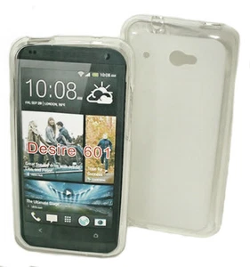 Funda oscura silicona TPU para móvil niebla + protector de pantalla para HTC Desire 601 - Imagen 1 de 2