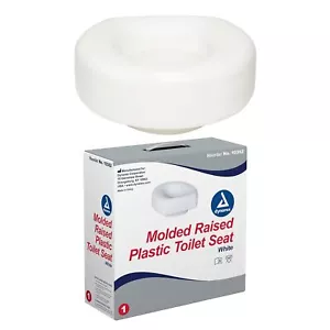 Dynarex 10362 White Molded Raised Plastic Toilet Seat for Post-Surgical Patients - Picture 1 of 7