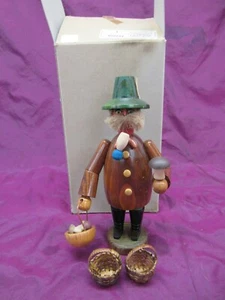 Vintage ANRI wood German Smoker 797010 Mushroom gathering man 7.75" UNUSED - Picture 1 of 8