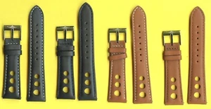 Cinghia MB vera pelle forata 22 mm e fibbia in acciaio Breitling - Foto 1 di 11