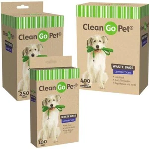 Dog Clean Up Lavender Scent Leak Proof Waste Bag Quick-Tie Handles Choose Count - Picture 1 of 11
