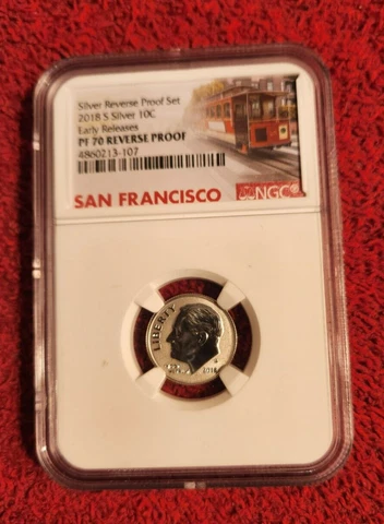 2018 s reverse proof Roosevelt dime NGC PF 70 Early releases * Cover