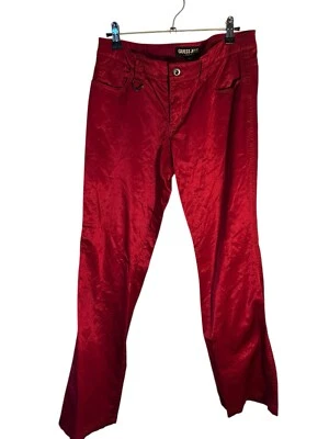 Vintage Guess Red Stretch Flare Low Rise Denim Pants Y2K Size 29 - Image 1 of 4
