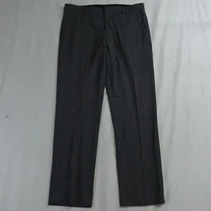 Murano 32 x 30 Blue Plaid Check Alex Modern Flat Front Mens Dress Pants - Picture 1 of 9