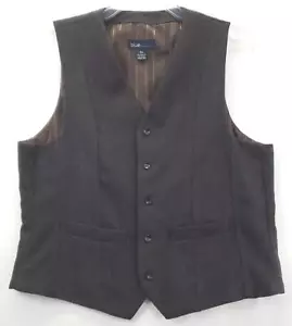Blue Pronto Uomo Vest Waistcoat Men XL Gray Polyester Pocket Button Front V-Neck - Picture 1 of 9