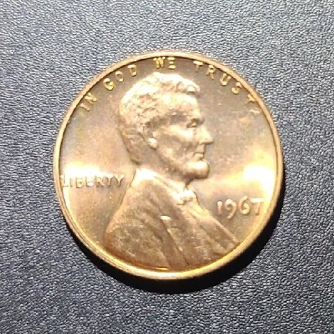 1967 Gem BU Lincoln Cent Cover