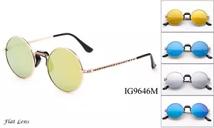 Runde John Lennon Sonnenbrille Flash-Gläser Nasenstütze alte Mode Vintage fein UV - Bild 1 von 9
