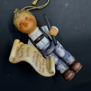 GOEBEL 1997 Berta Hummel QUERIDA SANTA 3" ADORNO NIÑO PEQUEÑO ESCRIBIENDO UNA LISTA - Imagen 1 de 10