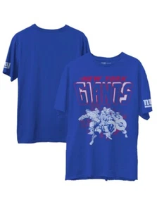 Junk Food Marvel x New York Giants Football T-Shirt Men's Size Medium Blue - Picture 1 of 4