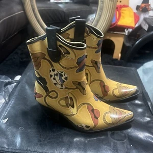 CORKYS Nomad Women Rubber Rain Boots Western Waterproof Cowgirl BOHO Sz XL 3 - 4 - Picture 1 of 5