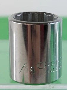 Craftsman USA 11/16" 12 Point 3/8" Drive Shallow Socket 44336 EE Series - Bild 1 von 5
