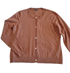 Adrianna Papell Sz. M Light Brown Knit Cardigan Long Sleeve Sweater - Picture 1 of 7