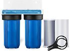 2 Stage Whole House Water Filter System with 10 Inch Housing-1 Inch In&Out