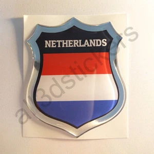 Pegatina emblema de los Países Bajos 3D con cúpula de resina gel bandera holandesa calcomanía de vinilo coche - Imagen 1 de 3