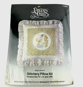Precious Moments Stitchery Kit Pillow MADE IN HEAVEN 1984 Kit 8407 Paragon - Picture 1 of 4