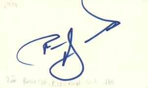 Tom Barrasso Pittsburgh Goalie NHL Hockey Autographed Signed Index Card - Picture 1 of 1