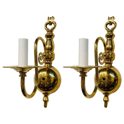 Georgian Brass Wall Sconce, a Pair Cover