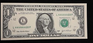 Lot Of 2 2003 A $1 Near Solid Serial Number Federal Reserve Note Uncirculated - Picture 1 of 16