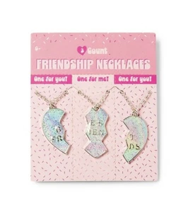 Target Best Friends Collane Amicizia - 3 Pezzi - Cuore/Argento - NUOVO - Foto 1 di 5