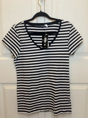 Top de manga corta Energie - Rayas blancas y negras - Talla XL - NUEVO CON ETIQUETAS Foto 1 de 3