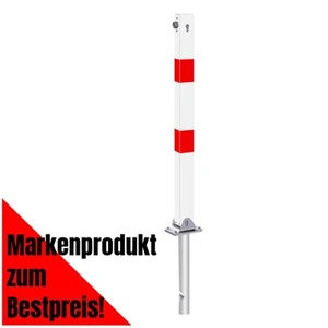 Klapp-Pfosten, rot/weiß, zum Einbetonieren, gleichschließend, 7 x 7 cm, 140 cm - Bild 1 von 10