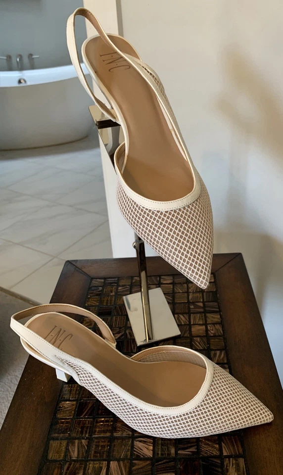 Mujer INC Slingback Blanco Tejido Talla 10 Foto 1 de 4