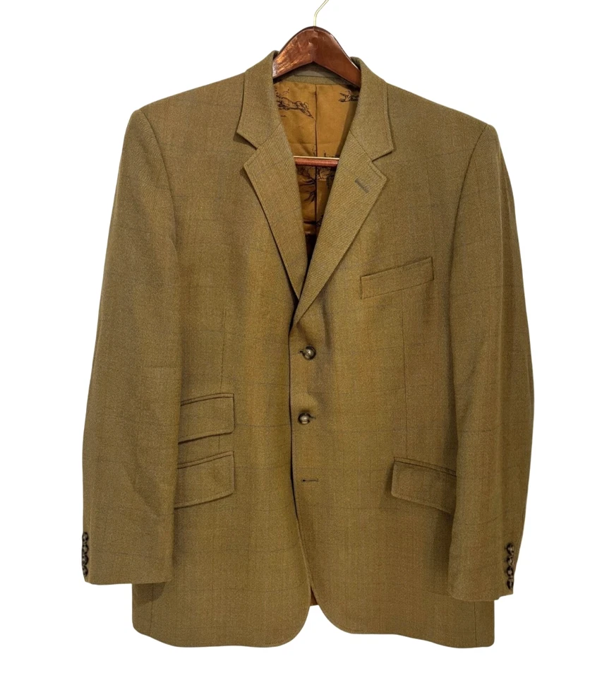 Chaqueta Blazer Cordings of Piccadilly Hombres Ventana Panel Lana 46R Tostado Cuadros Mone Antiguo Foto 1 de 4