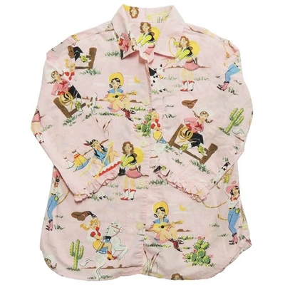 Nick & Nora Mujer Pijama Top Western Vaquera Estampado Manga Larga PEQUEÑO Foto 1 de 3