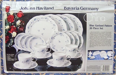 ¡NUEVO! GUIRNALDA AZUL HAVILAND 20 piezas. JUEGO DE VAJILLA (D), Platinum Trim, Baviera Foto 1 de 4
