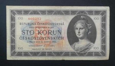 Czechoslovakia 100 Korun 1945 F - Image 1 of 2