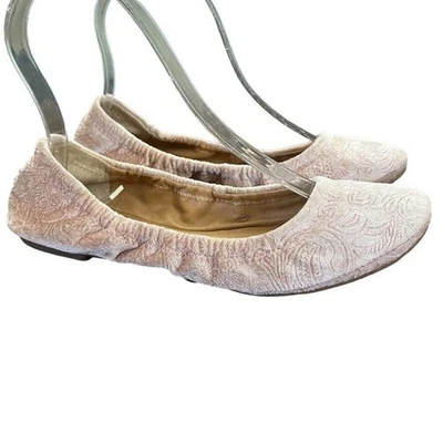 Zapatos planos sin cordones Lucky Brand Emmie para mujer de terciopelo rosa floral talla 6,5 Foto 1 de 4