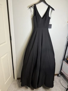 Abito da ballo Ieena For Mac Duggal nero vita impero vestito taglia 0 $398 - Foto 1 di 14