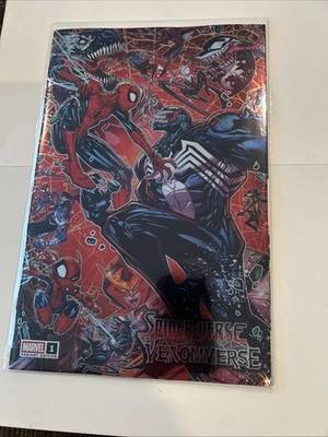 Spider-Verse vs Venomverse 1 Flood Foil Limited 1500 años en Marvel Jonboy Meyer Foto 1 de 4