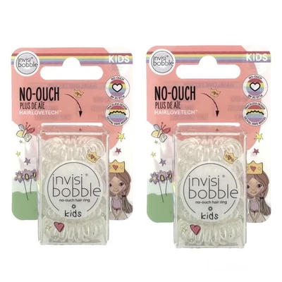 Anel de cabelo infantil Invisibobble No-Ouch Princess Sparkle - Pacote com 5 unidades/2 - Imagem 1 de 4