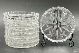 Gorham Lady Anne Full Lead Crystal Glass Coaster Set (8) Discontinued Pattern - Picture 1 of 5