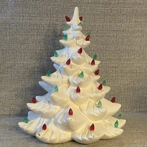 VTG Atlantic Mold Ceramic Christmas Tree • White Glaze • 13.5” • No Base - Picture 1 of 24