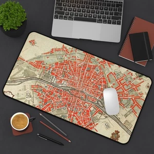 Alfombrilla de ratón grande Paris Map Plattegrond van Parijs Guillaume Delisle Art Desk - Imagen 1 de 14