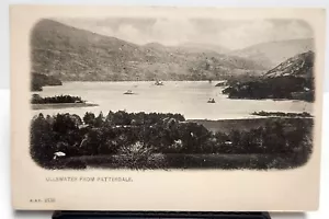Vista Ullswater da Patterdale, lago di Penrith, Inghilterra - cartolina RPPC - Foto 1 di 2