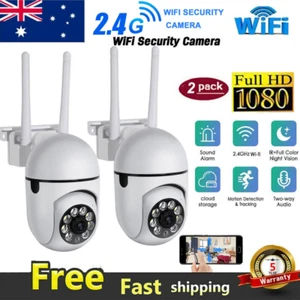 2Pcs Wireless Security Camera System Outdoor Home Wifi Night Vision Cam 1080P HD - Picture 1 of 8