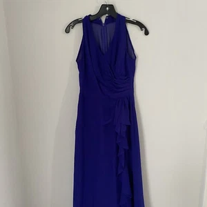 LAUREN RALPH LAUREN Ruffled Surplice Gown Purple V Neck size 6 - Picture 1 of 5