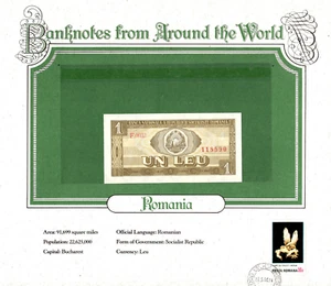 World Banknotes Romania 1966 P-91 1 Leu UNC Serie F.0032 118590 - Picture 1 of 2