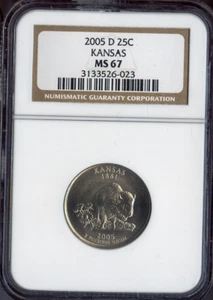 2005-D Kansas Quarter NGC MS67 Business Quality - Picture 1 of 2