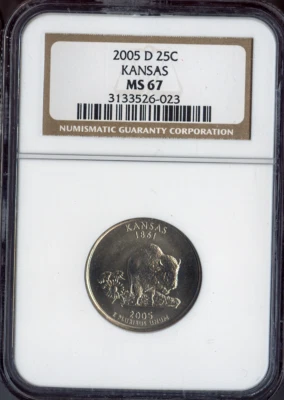 2005-D Kansas Quarter NGC MS67 Business Quality - Image 1 of 2