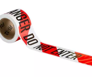 Qty 1: Barricade Tape DANGER DO NOT ENTER 3" x 200' Black on Red White Made USA - Picture 1 of 6